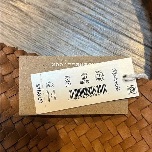 Madewell Woven Leather tote large brown transport bag NEW! - Picture 11 of 11